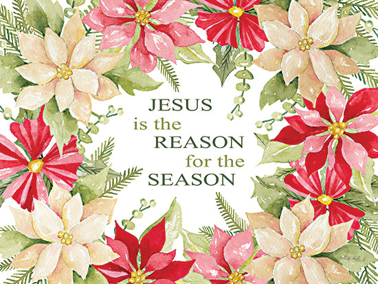 Cindy Jacobs CIN3331 - CIN3331 - Jesus is the Reason for the Season - 16x12 Jesus is the Reason for the Season, Christmas, Holidays, Poinsettias, Christmas Flowers, Signs, Typography from Penny Lane
