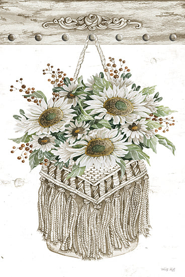 Cindy Jacobs CIN3357 - CIN3357 - Sunflower Macrame Purse - 12x18 Macrame Purse, Sunflowers, White Sunflowers, Retro, 1970s, Crafts from Penny Lane
