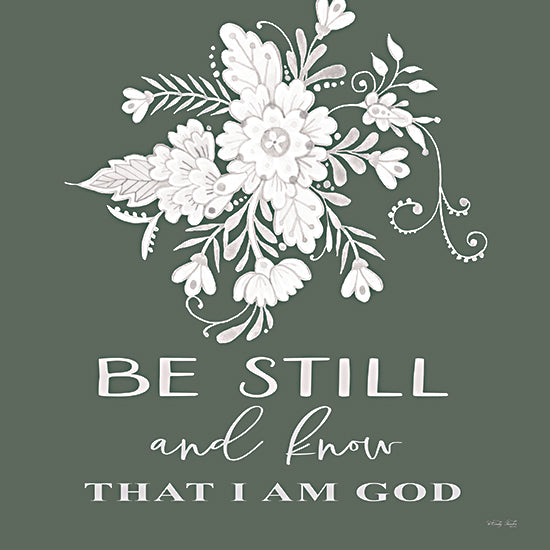 Cindy Jacobs CIN3453 - CIN3453 - Be Still - 12x12 Be Still and Know That I Am God, Bible Verse, Psalms, Flowers, Green & White, Typography, Signs from Penny Lane