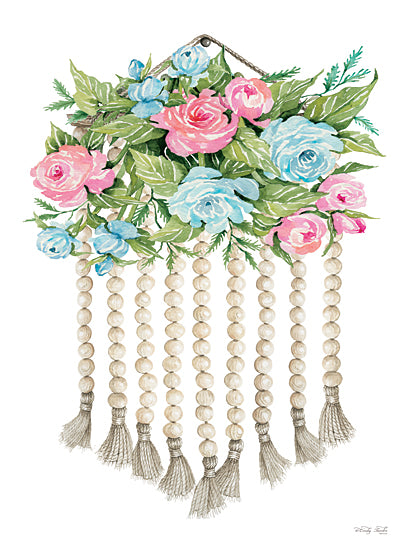 Cindy Jacobs CIN3459 - CIN3459 - Floral Pop V - 12x16 Flowers, Pink & Blue Flowers, Bouquet, Retro, Seventies, Beads, Hanging Basket from Penny Lane