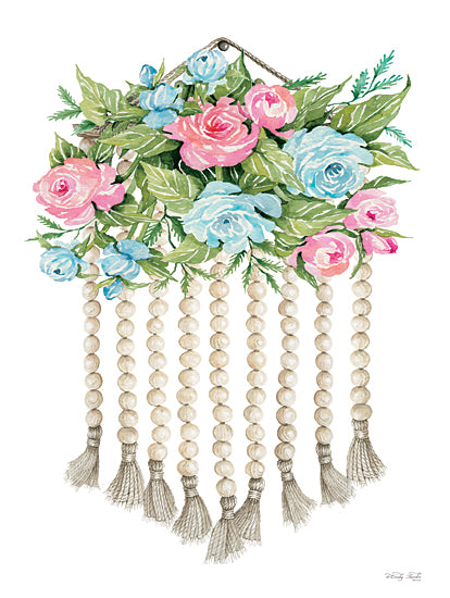 Cindy Jacobs CIN3459 - CIN3459 - Floral Pop V - 12x16 Flowers, Pink & Blue Flowers, Bouquet, Retro, Seventies, Beads, Hanging Basket from Penny Lane