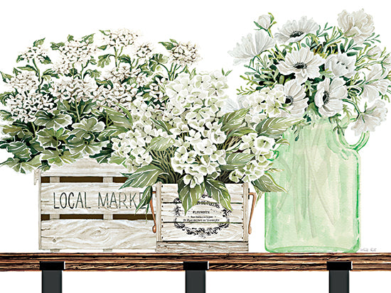 Cindy Jacobs CIN3479 - CIN3479 - Almond Milk Flowers - 16x12 Still Life, Flowers, Bouquets, Jars, Celadon, Typography, Signs, Cottage/Farmhouse from Penny Lane