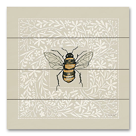 Cindy Jacobs CIN3492PAL - CIN3492PAL - Flower Bee II - 12x12 Bees, Flowers, Simplistic, Neutral Palette from Penny Lane