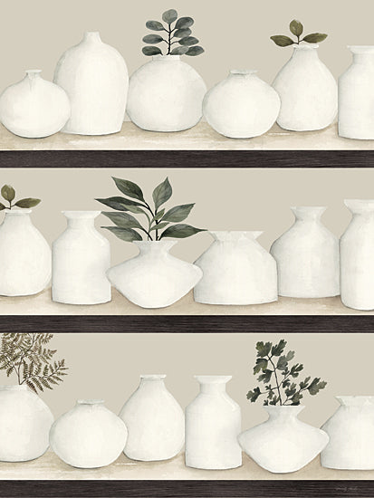 Cindy Jacobs CIN3528 - CIN3528 - Bookshelf Collectibles - 12x16 Still Life, Vases, Pottery, Greenery, Eucalyptus, Bookshelf, Contemporary, Neutral Palette, Bohemian from Penny Lane