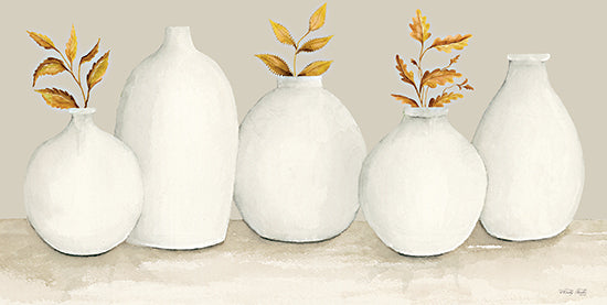 Cindy Jacobs CIN3529 - CIN3529 - Autumn Still Life I - 18x9 Autumn Still Life, Fall, Autumn, Leaves, Ivory Jars, Still Life, Neutral Palette from Penny Lane