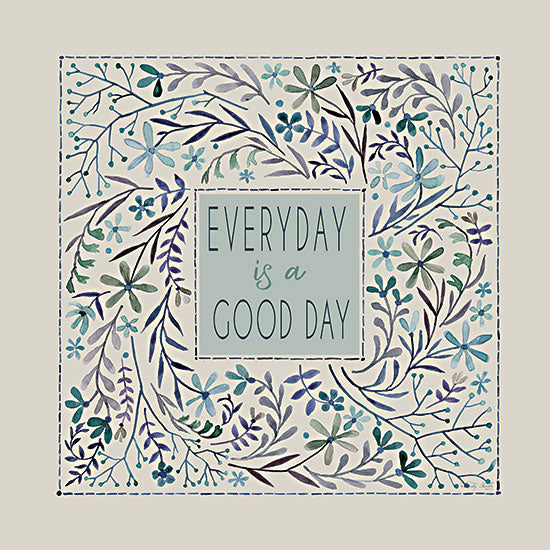 Cindy Jacobs CIN3534 - CIN3534 - Every Day is a Good Day - 12x12 Every Day is a Good Day, Flowers, Leaves, Folk Art, Framed, Typography, Signs from Penny Lane
