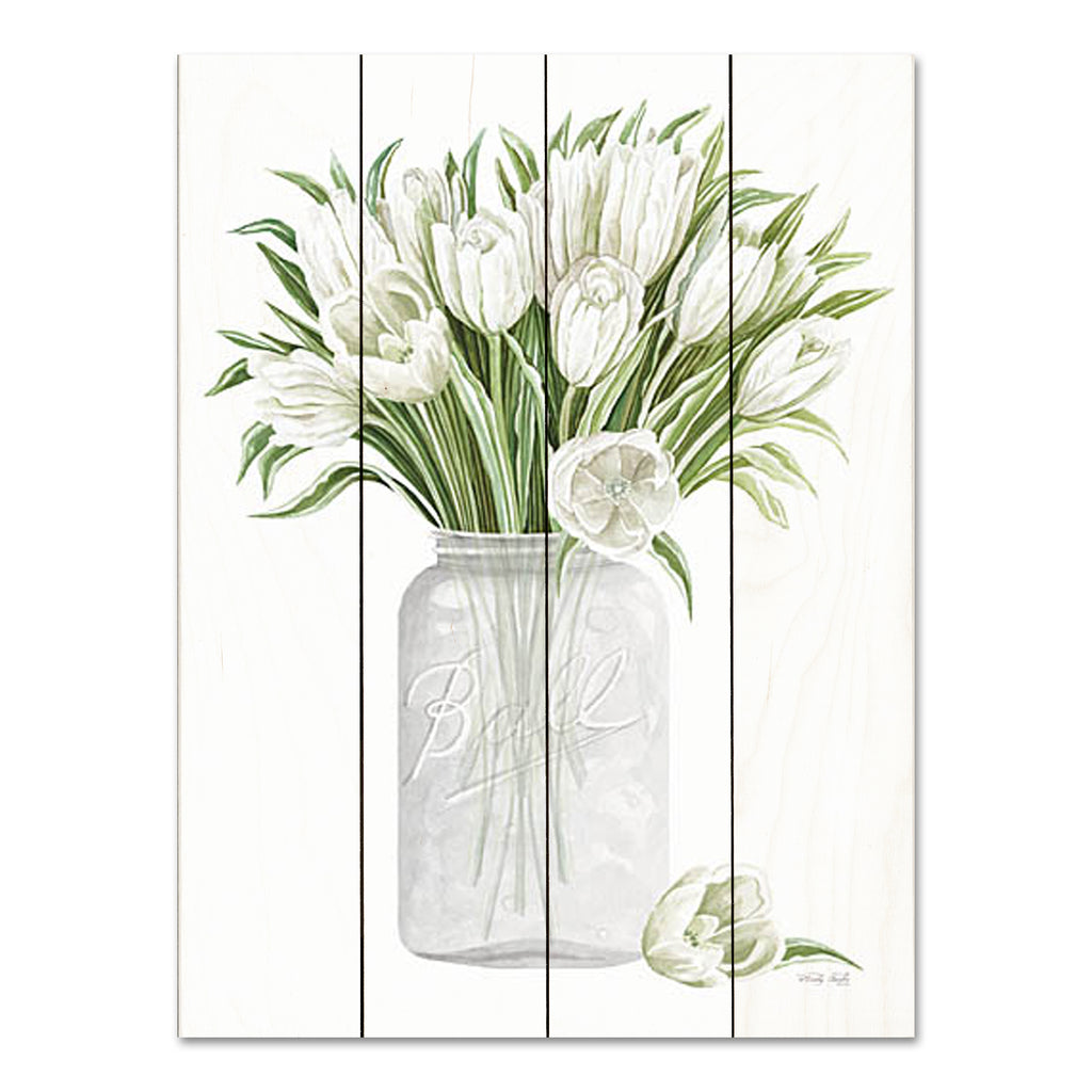 Cindy Jacobs CIN3572PAL - CIN3572PAL - Tulips in Spring - 12x16 Tulips, Flowers, White Tulips, Spring, Spring Flowers, Jar, Ball Jar, Cottage/Country from Penny Lane