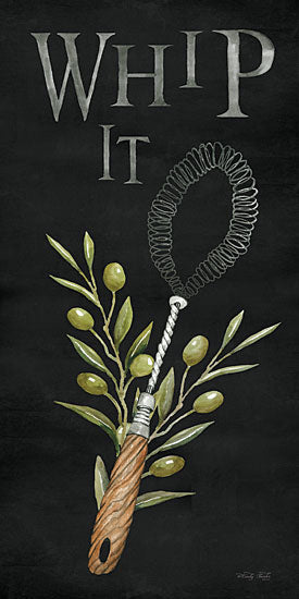 Cindy Jacobs CIN3635 - CIN3635 - Whip It - 9x18 Kitchen, Kitchen Utensil, Whip It, Typography, Signs, Textual Art, Olives, Black Background, Whisk, Vintage from Penny Lane