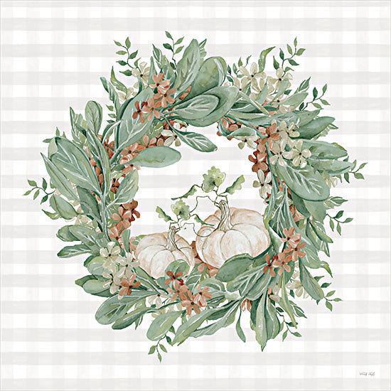 Cindy Jacobs CIN3665 - CIN3665 - Fall Wreath - 12x12 Fall, Wreath, Greenery, Pumpkins, Plaid, Farmhouse/Country from Penny Lane