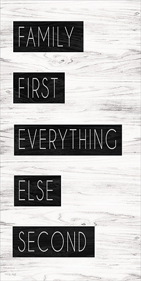 Cindy Jacobs CIN3693 - CIN3693 - Family First - 9x18 Inspirational, Family, Typography, Signs, Family First, Wood Background, Black & White from Penny Lane