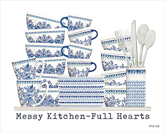 Cindy Jacobs CIN3888 - CIN3888 - Messy Kitchen - Full Hearts - 16x12 Kitchen, Dishes, China, Blue & White, Chinoiserie, Chinese Style in Art, Messy Kitchen - Full Hearts, Typography, Signs, Textual Art from Penny Lane