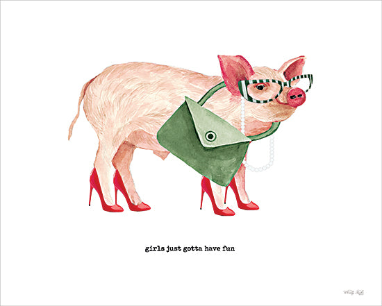 Cindy Jacobs CIN3896 - CIN3896 - Girls Just Gotta Have Fun - 16x12 Whimsical, Pig, Fashion, Purse, Glasses, Shoes, Girls Just Gotta Have Fun, Typography, Signs from Penny Lane