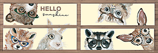 Cindy Jacobs CIN3904 - CIN3904 - Hello Sunshine - 18x6 Baby, Animals, Forest Animals, Whimsical, Glasses, Hello Sunshine, Typography, Signs, Window Pane from Penny Lane