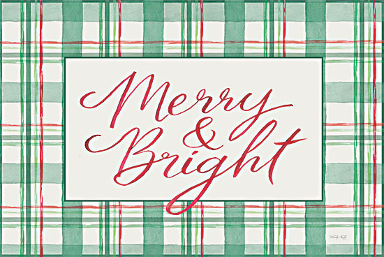 Cindy Jacobs CIN3944 - CIN3944 - Merry & Bright Sign - 18x12 Christmas, Holidays, Merry & Bright, Typography, Signs, Plaid, Winter from Penny Lane