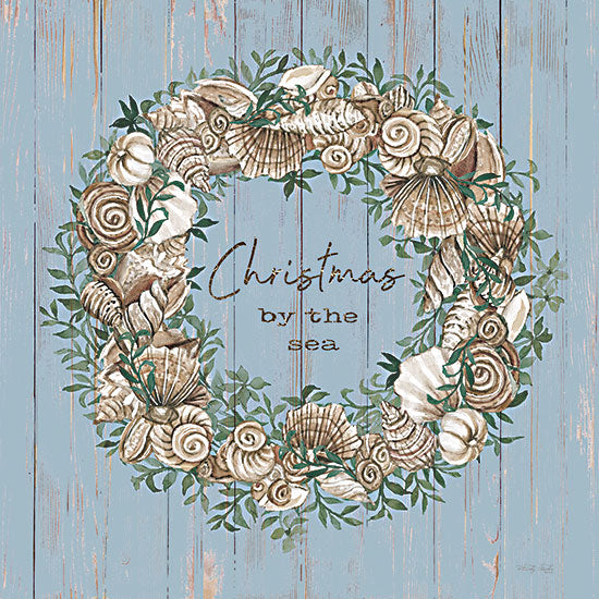 Cindy Jacobs CIN3951 - CIN3951 - Christmas by the Sea Wreath - 12x12 Coastal, Christmas, Wreath, Shells, Christmas by the Sea, Typography, Signs, Tropical from Penny Lane