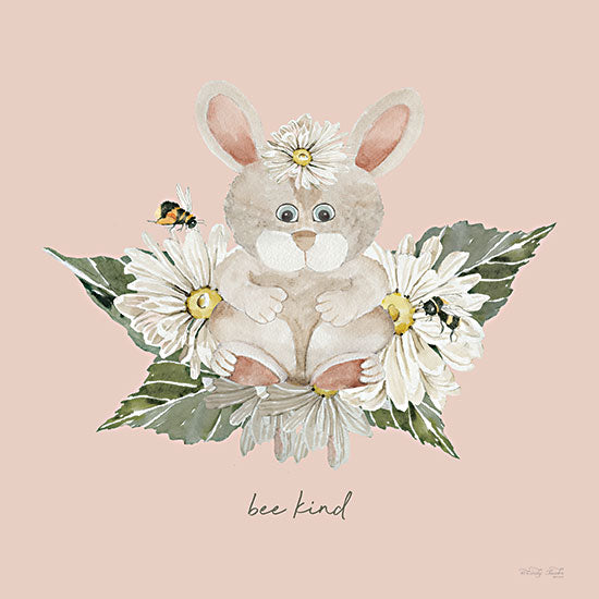 Cindy Jacobs CIN3971 - CIN3971 - Baby Bunny - Bee Kind - 12x12 Baby, Baby's Room, New Baby, Bunny, Rabbit, Baby Rabbit, Baby Leveret, Bee Kind, Typography, Signs, Bees, Daisies, Spring, White Flowers from Penny Lane
