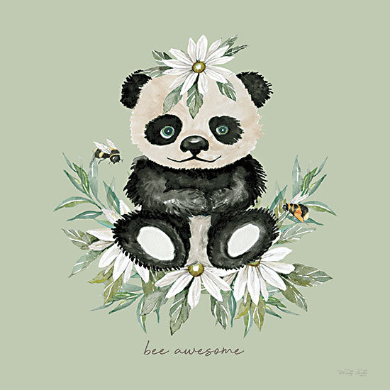 Cindy Jacobs CIN3972 - CIN3972 - Baby Panda - Bee Awesome - 12x12 Baby, Baby's Room, New Baby, Panda Bear, Baby Panda, Baby Cub, Bee Awesome, Typography, Signs, Bees, Daisies, Spring, White Flowers from Penny Lane
