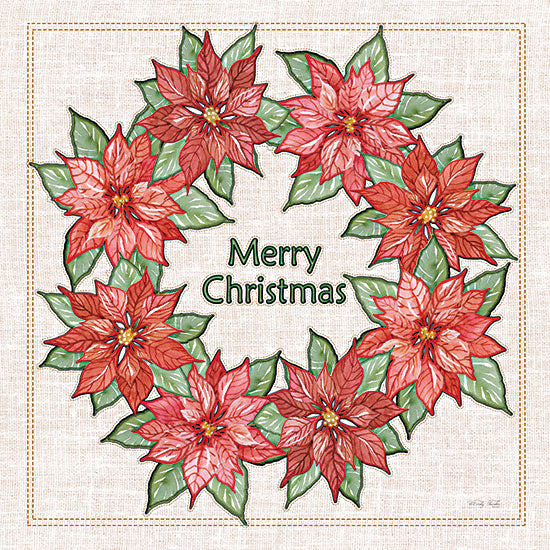 Cindy Jacobs CIN4005 - CIN4005 - Embroidered Poinsettias - 12x12 Christmas, Holidays, Merry Christmas, Typography, Signs, Textual Art, Wreath, Poinsettias, Christmas Flowers, Embroidery from Penny Lane