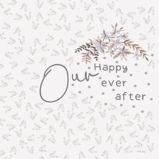 Cindy Jacobs CIN4145 - CIN4145 - Our Happy Every After - 12x12 Wedding, Our Happy Ever After, Typography, Signs, Textual Art, Flowers, Couples, Marriage from Penny Lane