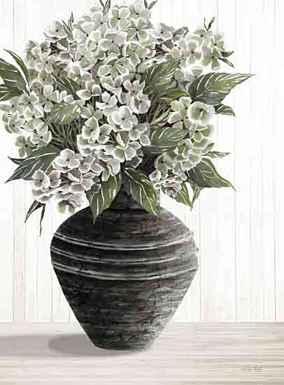 Cindy Jacobs CIN4200 - CIN4200 - Old World Hydrangeas - 12x16 Flowers, White Flowers, Bouquet, Hydrangeas, Vase, Blue Vase, Spring, Spring Flowers from Penny Lane
