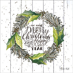 CIN696 - Merry Christmas & Happy New Year Wreath