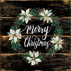 CIN769 - Merry Christmas Poinsettia Wreath