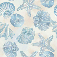 CTD250 - Blue & White Tossed Shells - 12x12