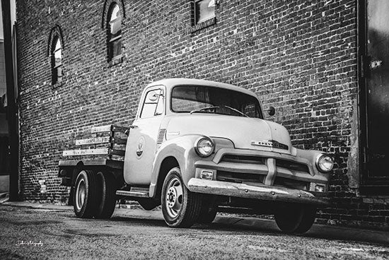 Dakota Diener DAK163 - DAK163 - Vintage Vehicle II - 18x12 Photography, Truck, Vintage, Old Fashioned, Black & White, Masculine, Brick Building, Building from Penny Lane