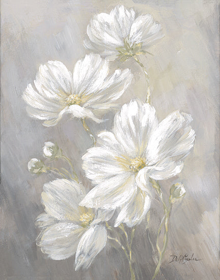 Debi Coules DC150 - DC150 - Cosmos Field - 12x16 Flowers, Cosmos Flowers, White Flowers, Flower Stems, Flower Buds,  Neutral Palette from Penny Lane