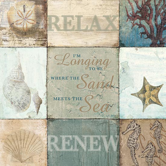 Dee Dee DD106 - Sand & Sea - Relax, Renew, Shells, Seahorse, Signs from Penny Lane Publishing