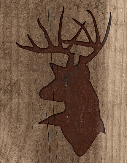 Dee Dee DD1618 - Mossy Deer Head Silhouette - Deer Head, Silhouette, Wood Planks from Penny Lane Publishing