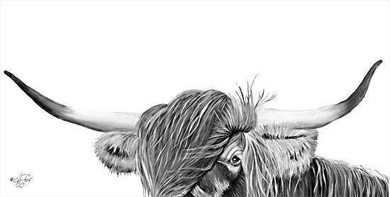 Diane Fifer DF160 - DF160 - Peek-a-boo Highland - 18x9 Cow, Highland Cow, Farm Animal, Sketch from Penny Lane