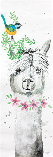 Diane Fifer DF164A - DF164A - Twinkle the Alpaca - 12x36 Alpaca, Bird, Flowers, Whimsical, Greenery, Animals from Penny Lane