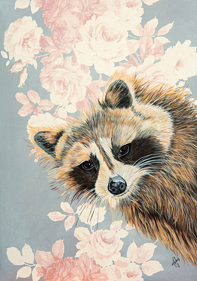 Diane Fifer DF172 - DF172 - Mischievous Mac - 12x18 Raccoon, Flowers from Penny Lane