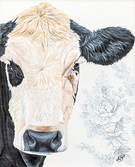 Diane Fifer DF179 - DF179 - Hello Beautiful Cow - 12x16 Cows, Portraits of Three Cows, Triptych, Farm Animals, Border Matte from Penny Lane