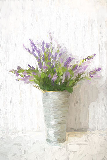 Dogwood Portfolio DOG153 - DOG153 - Lavender on White - 12x18 Lavender, Herbs, Galvanized Pail, Still Life, Abstract from Penny Lane