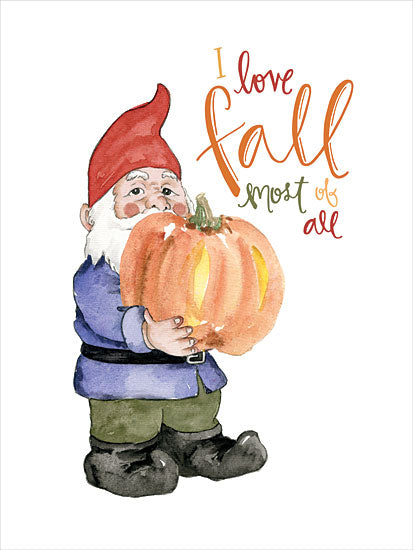Dogwood Portfolio DOG229 - DOG229 - I Love Fall Gnome - 12x16 Fall, Gnome, Whimsical, Typography, Signs, I Love Fall Most of All, Pumpkin from Penny Lane