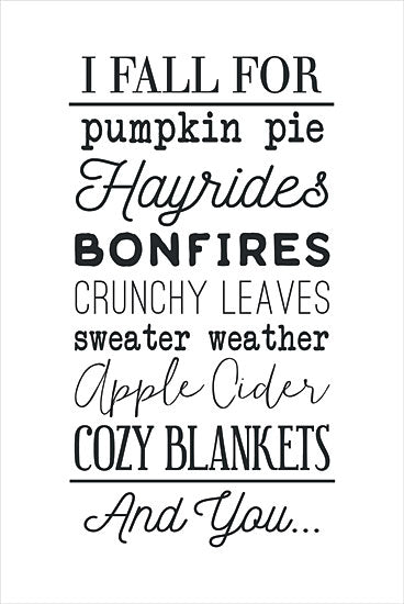 Dogwood Portfolio DOG230 - DOG230 - I Fall for Autumn Things - 12x18 Fall, Typography, Signs, Fall Words, Fall Terminology, I Fall for Autumn Things, Black & White from Penny Lane