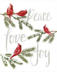 DOG236 - Peace, Love, Joy Cardinals II - 12x16