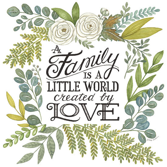 Deb Strain DS2044 - DS2044 - A Family is a Little World - 12x12 Family, Little World Created by Love, Flowers, Greenery, Family, Typography, Signs, Rustic from Penny Lane