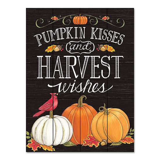 Deb Strain DS2066PAL - DS2066PAL - Pumpkin Kisses & Harvest Wishes - 12x16 Pumpkin Kisses & Harvest Wishes, Fall, Autumn, Pumpkins, Cardinal, Still Life, Typography, Signs from Penny Lane