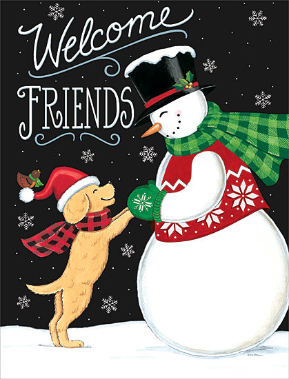 Deb Strain DS2089 - DS2089 - Snow Friends - 12x16 Winter, Snowman, Dog, Welcome Friends, Welcome, Typography, Signs, Whimsical from Penny Lane