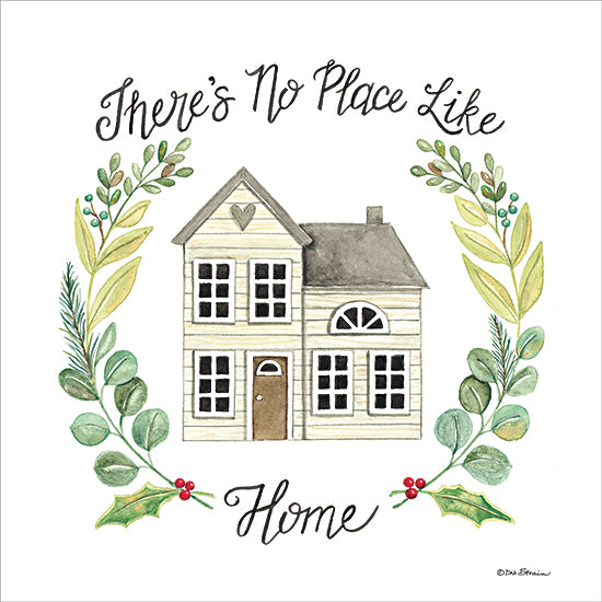 Deb Strain DS2098 - DS2098 - There's No Place Like Home - 12x12 Inspirational, There's No Place Like Home, Home, House, Typography, Signs, Textual Art, Greenery, Cottage/Country from Penny Lane