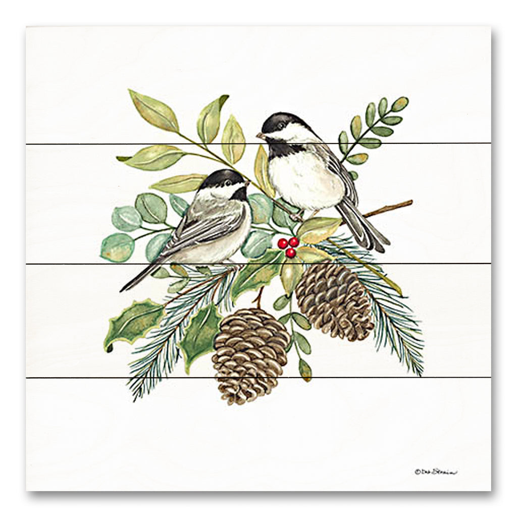 Deb Strain DS2103PAL - DS2103PAL - Nature Birds III - 12x12 Nature, Birds, Greenery, Pine Cones, Botanical, Winter, Holly, Berries from Penny Lane