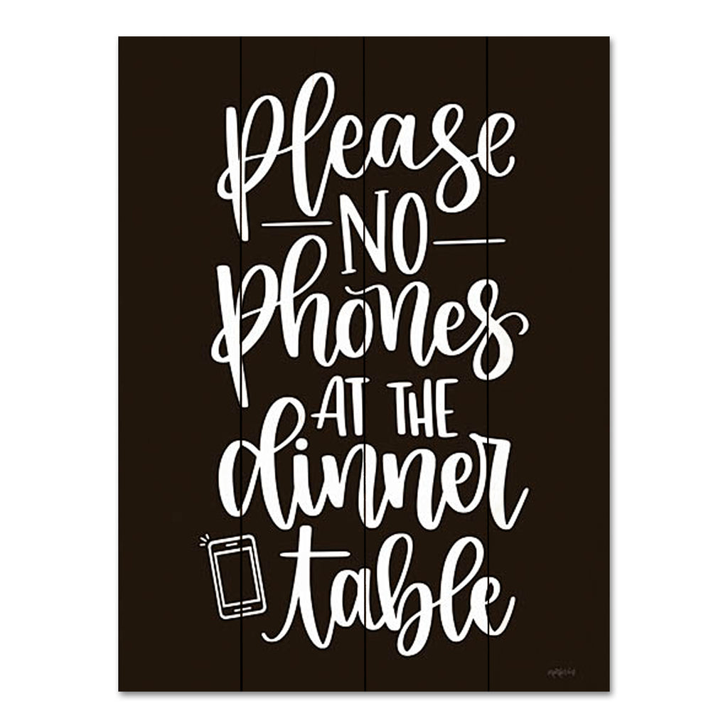 Imperfect Dust DUST1007PAL - DUST1007PAL - Please No Phones - 12x16 Kitchen, Cellphones, No Phones at Dinner Table, Typography, Signs, Textual Art, Black & White from Penny Lane