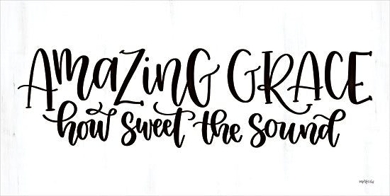 Imperfect Dust DUST1049 - DUST1049 - Amazing Grace - 18x9 Religious, Amazing Grace How Sweet the Sound, Typography, Signs, Textual Art, Music, Black & White from Penny Lane