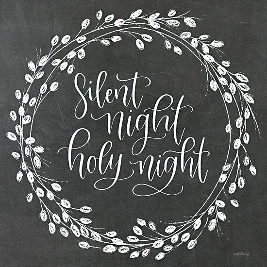 Imperfect Dust DUST1061 - DUST1061 - Silent Night Wreath - 12x12 Christmas, Holidays, Wreath, Silent Night, Holy Night, Typography, Signs, Textual Art, Black & White, Chalkboard, Christmas Song, Winter from Penny Lane