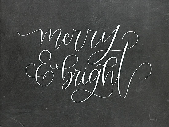 Imperfect Dust DUST1066 - DUST1066 - Merry & Bright - 16x12 Christmas, Holidays, Merry & Bright, Typography, Signs, Textual Art, Black & White, Chalkboard, Winter from Penny Lane