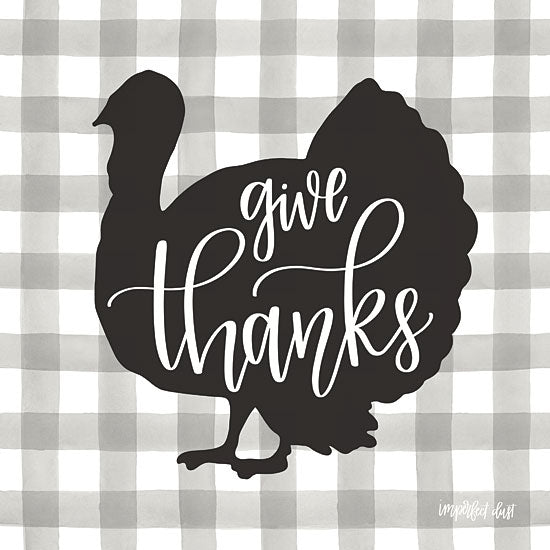 Imperfect Dust DUST313 - DUST313 - Give Thanks Turkey    - 12x12 Thanksgiving, Give Thanks, Typography, Signs, Textual Art, Turkey, Plaid from Penny Lane