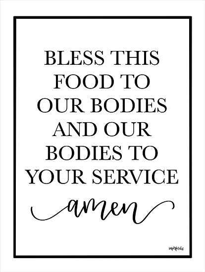 Imperfect Dust DUST472 - DUST472 - Bless This Food - 12x16 Signs, Typography, Black & White, Bless This Food from Penny Lane